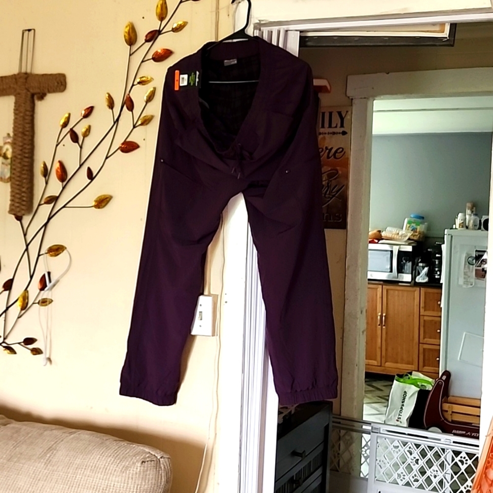 NEW: Eddie Bauer Fleece Lined Pants Women's Size 16 Purple Drawstring W Pockets